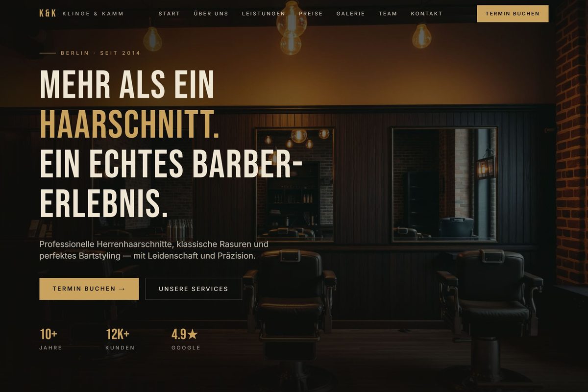 Website des Barbershops Nordstadt