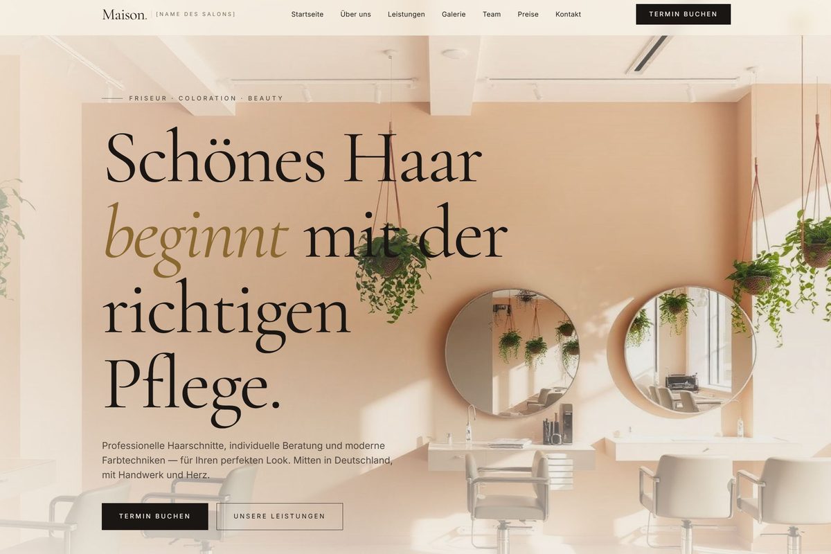 Website des Haarstudios Klara