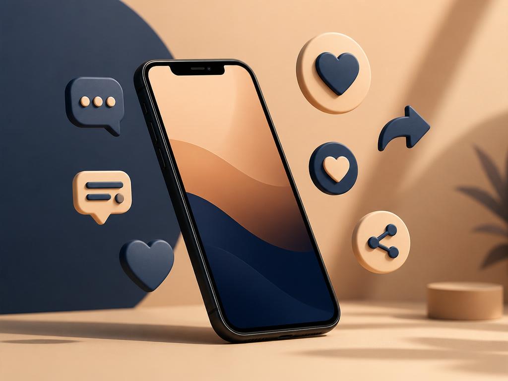 Smartphone mit Social-Media-Icons